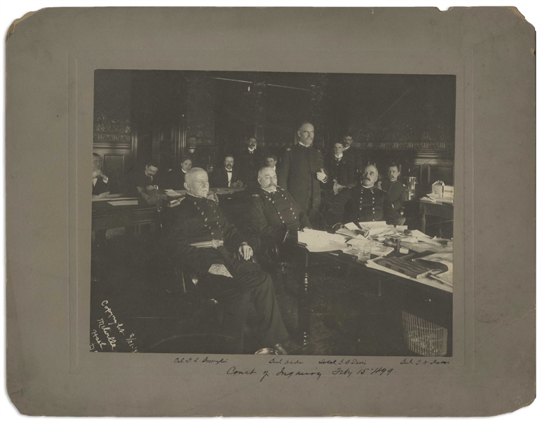 Large 9.5'' x 7.5'' Photograph From 1899 Documenting the Military Court of Inquiry Convened to Investigate the ''Embalmed Beef'' Scandal, Exposing the Chicago Meatpacking Industry
